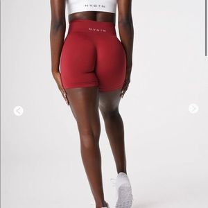 NEW NWT NVGTN solid seamless shorts in carmine - S